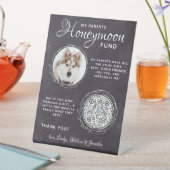 カスタムペット結婚のVenmo Dog写真ハネムーンファンド 台座サイン (インサイチュ)