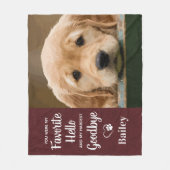 カスタムペット記念お気に入りのハローソーブドッグ写真 フリースブランケット (正面)