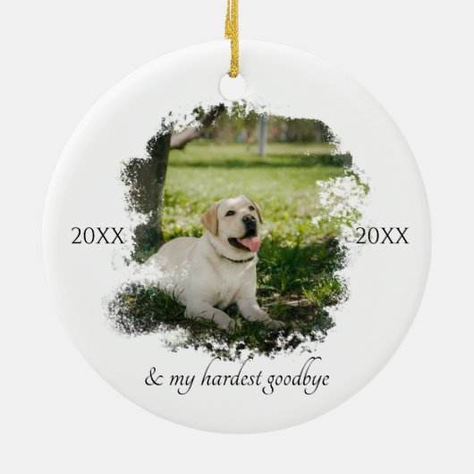 カスタムペット記念お気に入りの君   セラミックオーナメント (裏面)