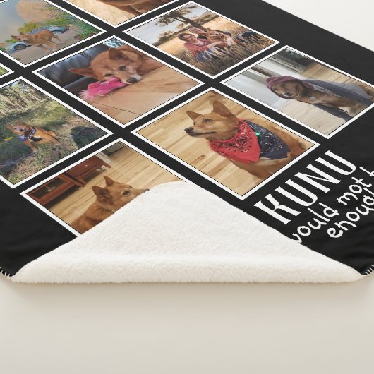 カスタムペット記念ギフト犬の恋人の写真コラージュ シェルパブランケット (3/4)