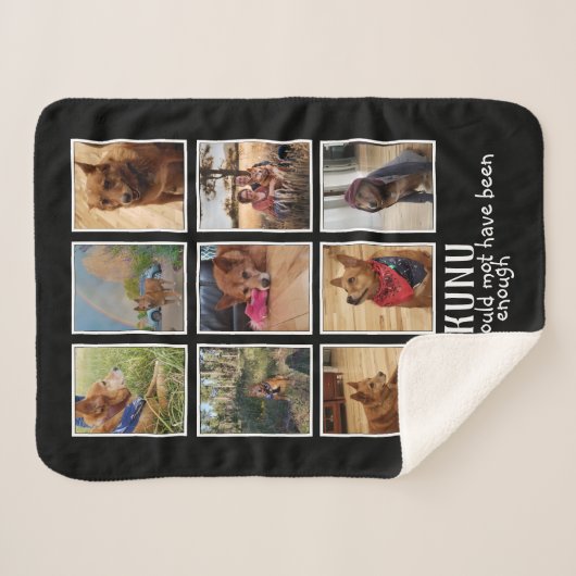 カスタムペット記念ギフト犬の恋人の写真コラージュ シェルパブランケット (正面(横))