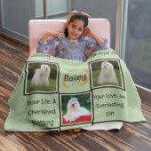 カスタムペット記念パーソナライズされたコラージュ フリースブランケット