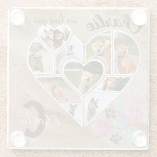 カスタムペット記念パーソナライズされた写真と引用文 ガラスコースター (裏面)