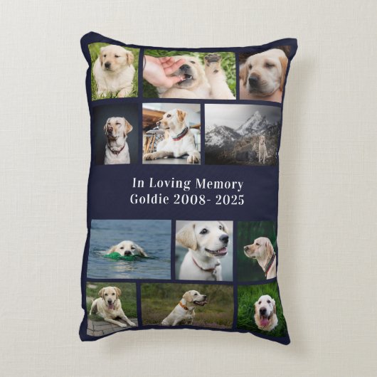 カスタムペット記念ペットロスプレゼント犬の写真 アクセントクッション (裏面(縦))