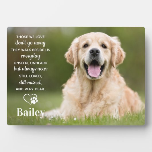 カスタムペット記念ペットロスプレゼント犬の写真 フォトプラーク (正面)