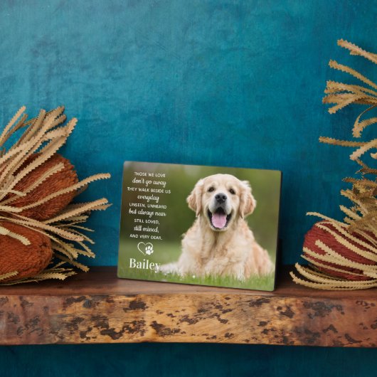 カスタムペット記念ペットロスプレゼント犬の写真 フォトプラーク (側面)