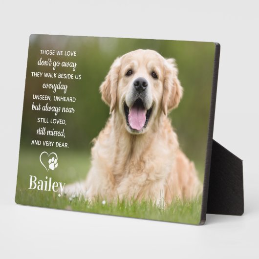 カスタムペット記念ペットロスプレゼント犬の写真 フォトプラーク (側面)