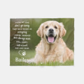 カスタムペット記念ペットロスプレゼント犬の写真 フリースブランケット (正面(横))