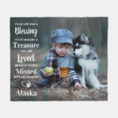 カスタムペット記念ペットロス悔やみや弔慰ギフトフォト フリースブランケット (正面(横))