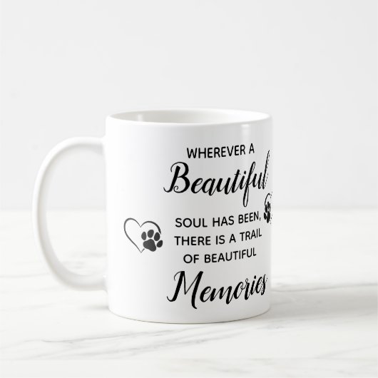 カスタムペット記念ペットロス悔やみや弔慰ドッグフォト コーヒーマグカップ (左)