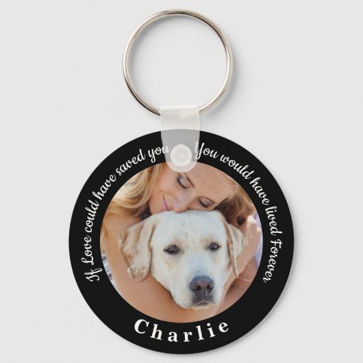 カスタムペット記念ペットロス記念犬の写真 キーホルダー (正面)