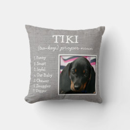 カスタムペット記念メッドグレーフェイクリネン クッション