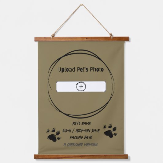 カスタムペット記念写真ウォールタペストリー 吊り下げ型タペストリー (正面)