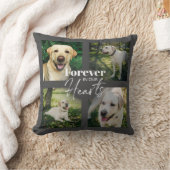 カスタムペット記念写真タイポグラフィグレー クッション (ブランケット)