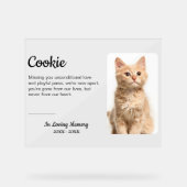 カスタムペット記念写真犬キャットロス悔やみや弔慰 アクリルサイン (正面)