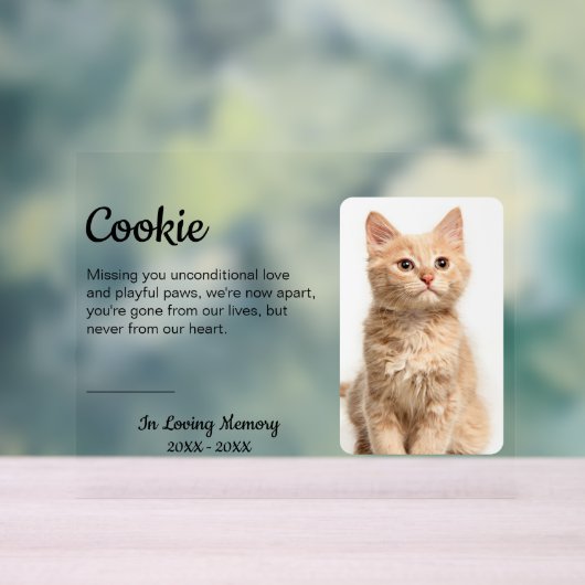 カスタムペット記念写真犬キャットロス悔やみや弔慰 アクリルサイン (ニュートラル)