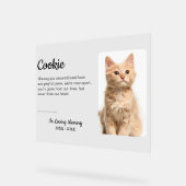 カスタムペット記念写真犬キャットロス悔やみや弔慰 アクリルサイン (傾斜)