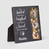カスタムペット記念悔やみや弔慰ペットロス3犬写真 フォトプラーク (正面)