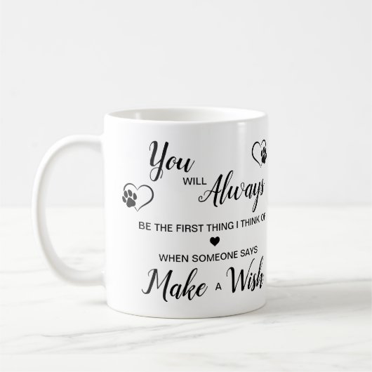 カスタムペット記念悔やみや弔慰記念犬の写真 コーヒーマグカップ (左)