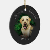 カスタムペット記念撮影グレー セラミックオーナメント (右)