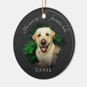 カスタムペット記念撮影グレー セラミックオーナメント (左)