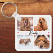 カスタムペット記念犬キャットロス8写真コラージュ キーホルダー (正面)