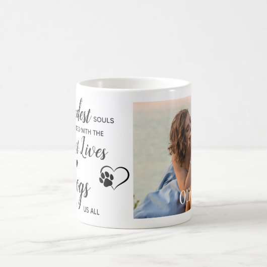 カスタムペット記念犬フォトペットロス記念 コーヒーマグカップ (中央)