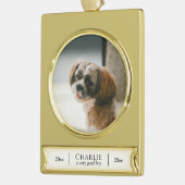カスタムペット記念記念キープサケ ゴールドプレートバナーオーナメント (左)