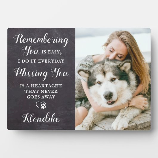 カスタムペット記念詩犬写真 フォトプラーク (正面)