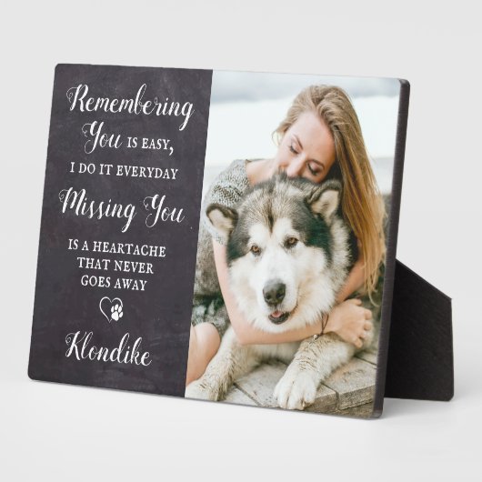 カスタムペット記念詩犬写真 フォトプラーク (側面)