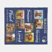 カスタムペット追悼8フォトコラージュ フリースブランケット (正面(横))