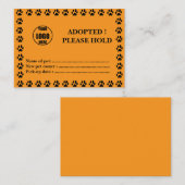 カスタムペット養子縁組証明書の写真と名前 紹介カード (正面/裏面)