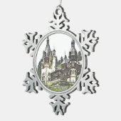 カスタムペレスキャッスルルーマニア スノーフレークピューターオーナメント (右)