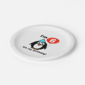 カスタムペンギンおもしろい子供の誕生日パーティープレート ペーパープレート (アングル)