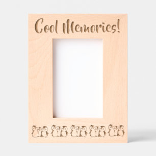 カスタムペンギンクール、思い出し、4 x 6インチポートレート レーザー彫刻フレーム