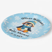 カスタムペンギンベイビーシャワープレート ペーパープレート (アングル)