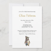 カスタムペンギン赤ちゃんシャワー 招待状 (裏面)