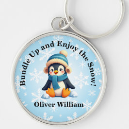 カスタムペンギン「雪を包み楽しむ込む！」 キーホルダー