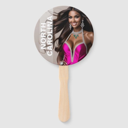 カスタムページャントパドルファン – クラウンデザイン ハンドファン (正面)