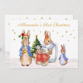 カスタムペータージョセフィーヌバニー初めてのクリスマス シーズンカード (正面/裏面)