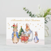 カスタムペータージョセフィーヌバニー初めてのクリスマス シーズンカード (スタンド正面)