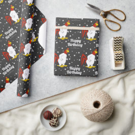 カスタムホグホンレグホーンハッピーバースデー ラッピングペーパー