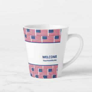 カスタムホスピタリティ米国国旗 カフェラテマグ