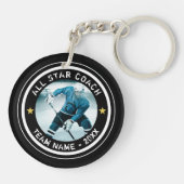 カスタムホッケーオールスターコーチ写真あなたの色 キーホルダー (裏面)