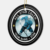 カスタムホッケーオールスターコーチ写真あなたの色 セラミックオーナメント (左)