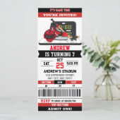 カスタムホッケーゲームチケット誕生日パーティー 招待状 (スタンド正面)