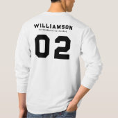 カスタムホッケースクールクラブリーグ名番号 Tシャツ (裏面)