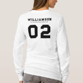 カスタムホッケースクールクラブリーグ名番号 Tシャツ (裏面)