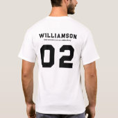 カスタムホッケースクールクラブリーグ名番号 Tシャツ (裏面)