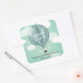 カスタムホットエアブルーバルーンサンキューステッカー スクエアシール (封筒)